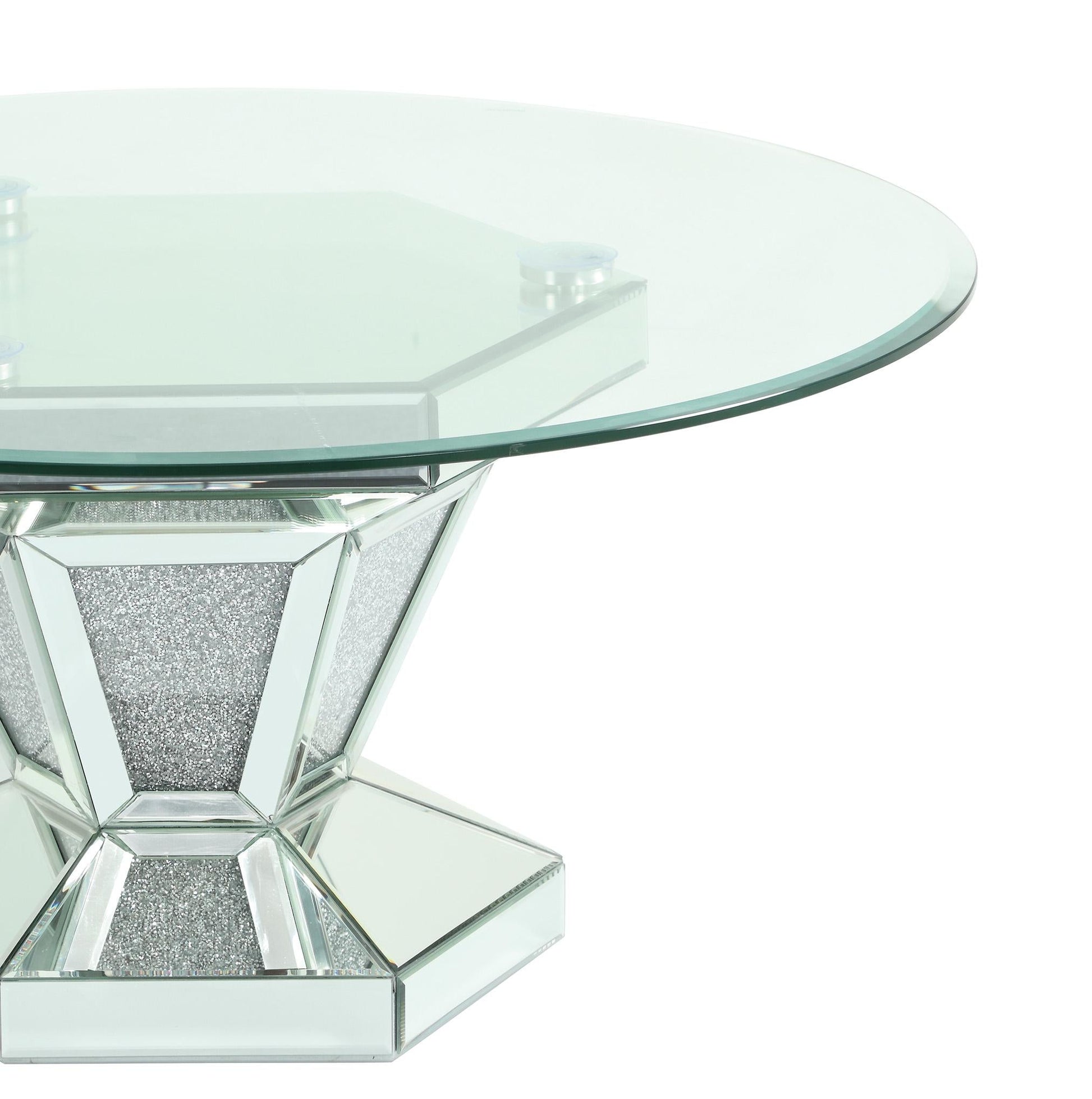 Diva Modern Style Glass Coffee Table with Silver fiinish - ATL FURNITURE