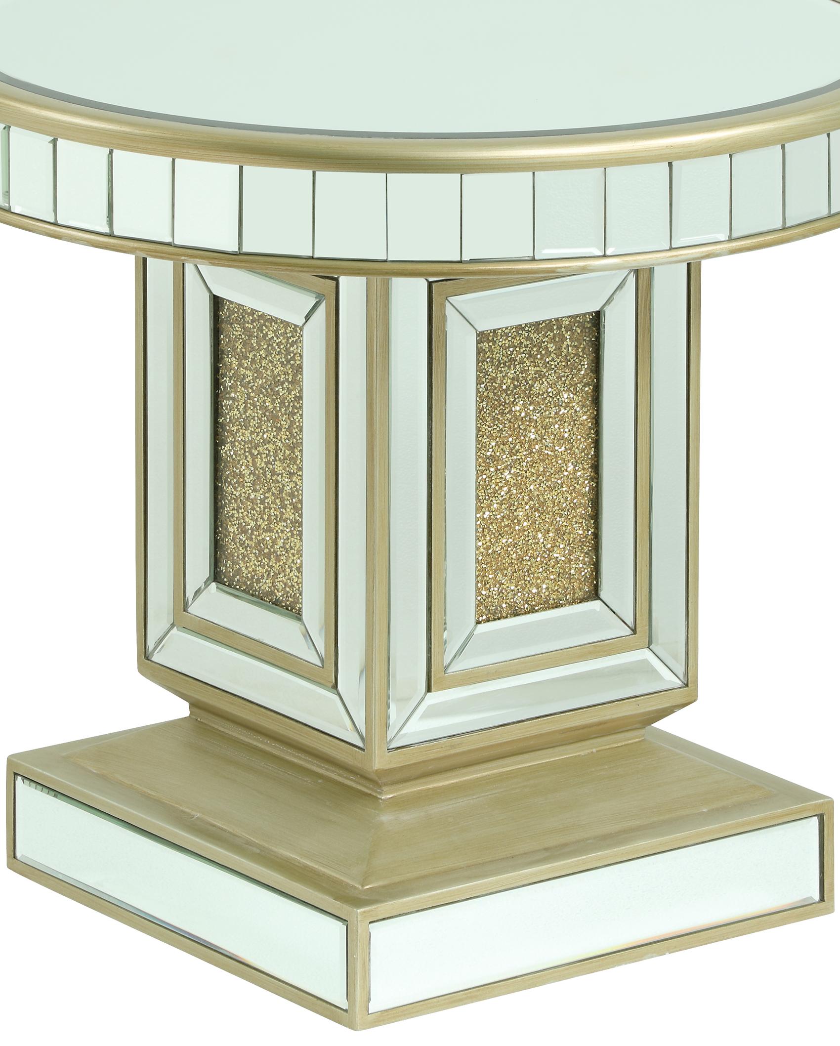 Harlow Modern Style Glass End Table with Gold fiinish - ATL FURNITURE