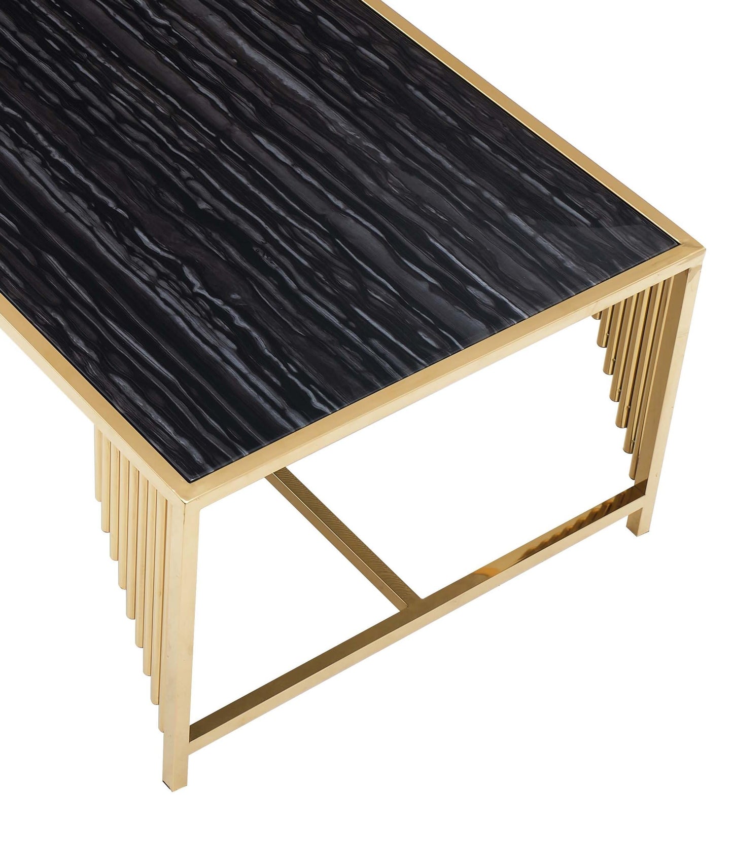 Belva Modern Style Marble Coffee Table with Metal Base - ATL FURNITURE