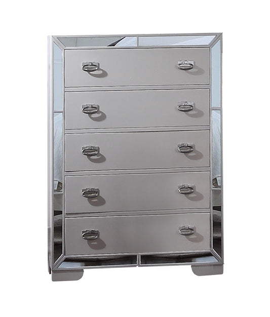 Gloria Contemporary Style Chest in White finish Wood - ATL FURNITURE