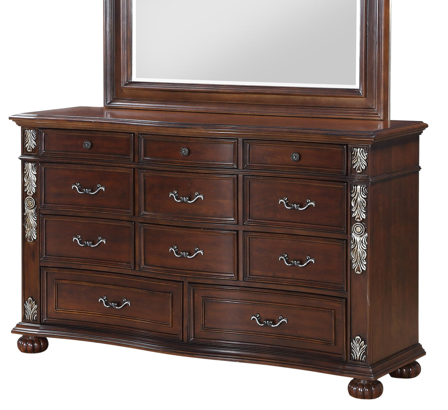 Rosanna Traditional Style Dresser in Cherry finish Wood - ATL FURNITURE