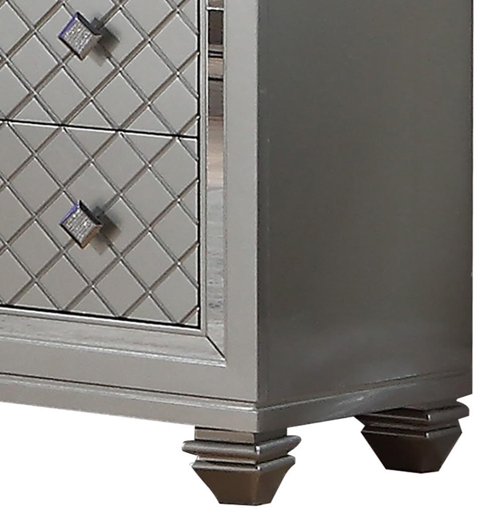 Shiney Contemporary Style Dresser in Silver finish Wood - ATL FURNITURE