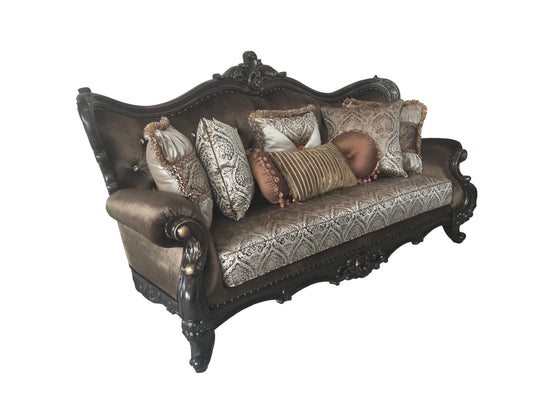 Aroma Traditional Style Sofa in Cherry finish Wood - ATL FURNITURE