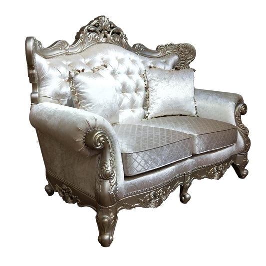 Emily Transitional Style Loveseat in Champagne finish Wood - ATL FURNITURE