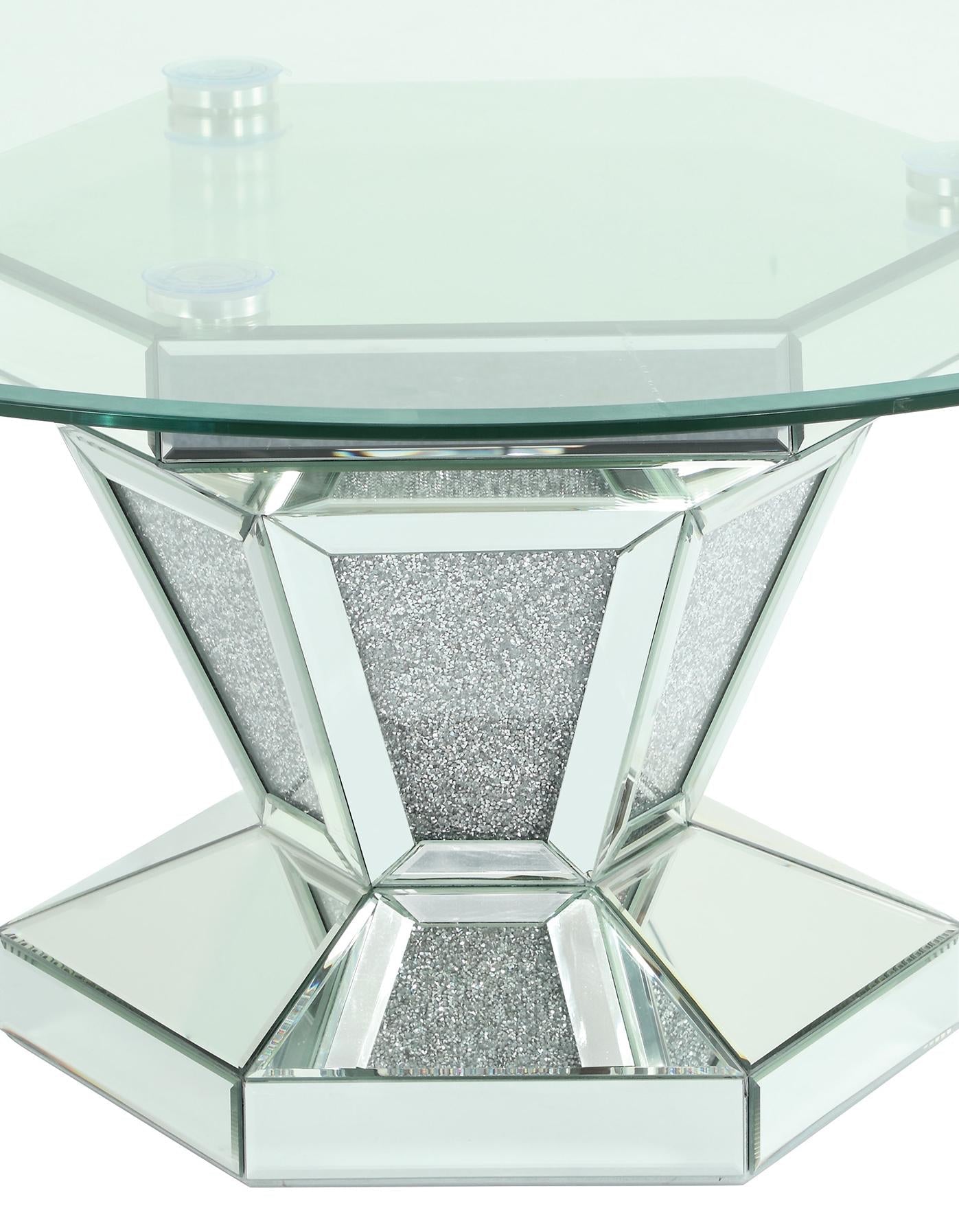 Diva Modern Style Glass Coffee Table with Silver fiinish - ATL FURNITURE