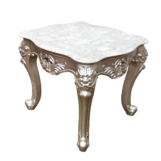 Ariel Transitional Style End Table in Silver finish Wood - ATL FURNITURE