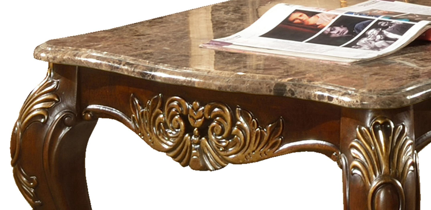 Britney Traditional Style Coffee Table in Cherry finish Wood - ATL FURNITURE