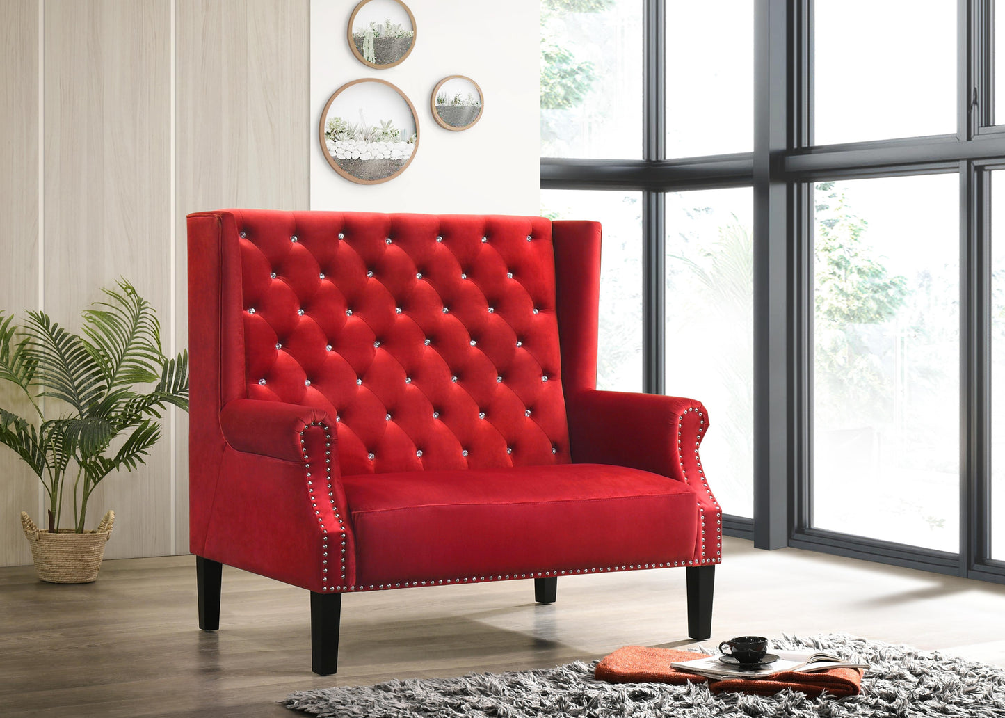 Lexi Transitional Style Red Accent Chair - ATL FURNITURE