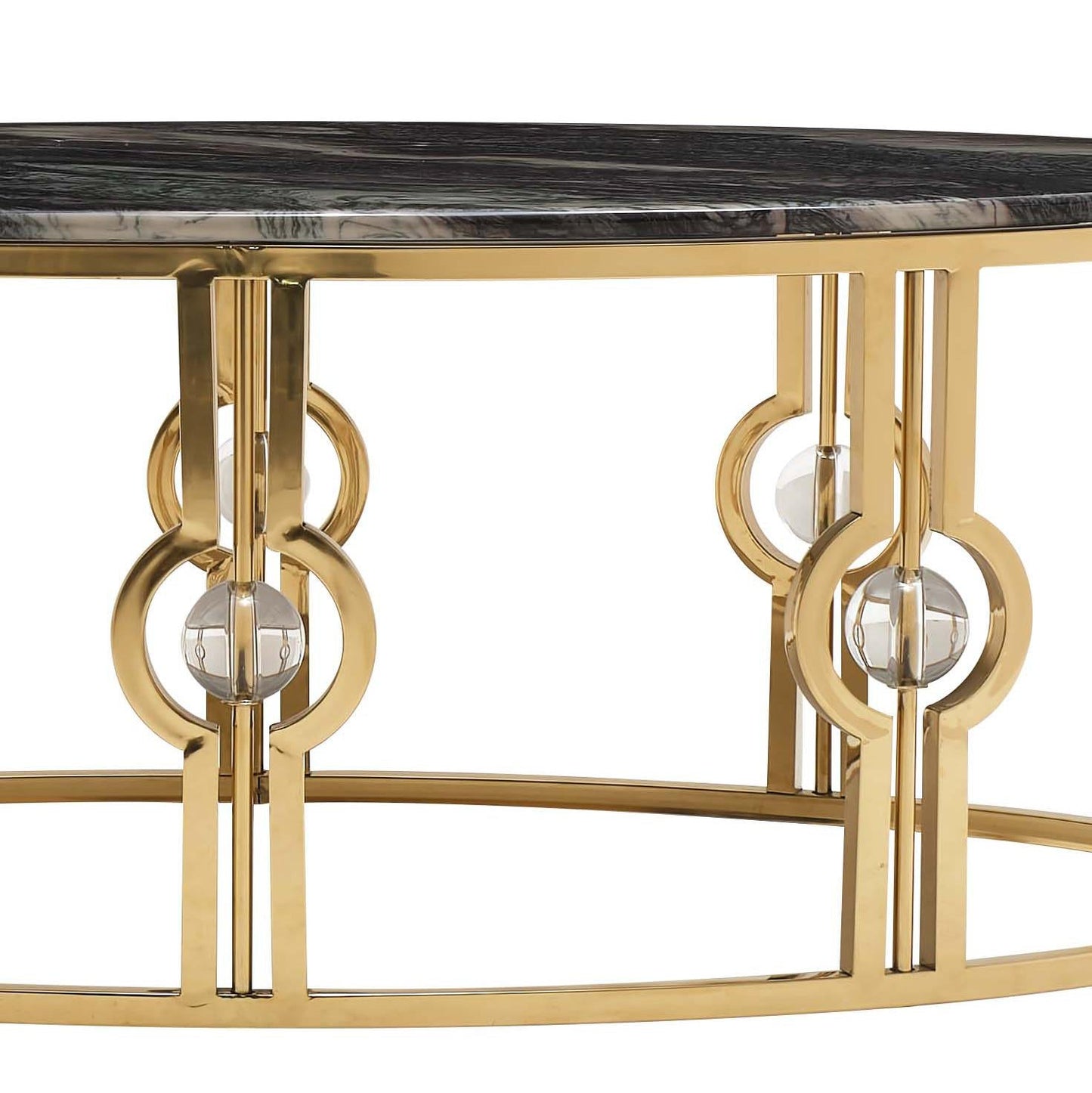 Anika Modern Style Marble Coffee Table with Metal Base - ATL FURNITURE