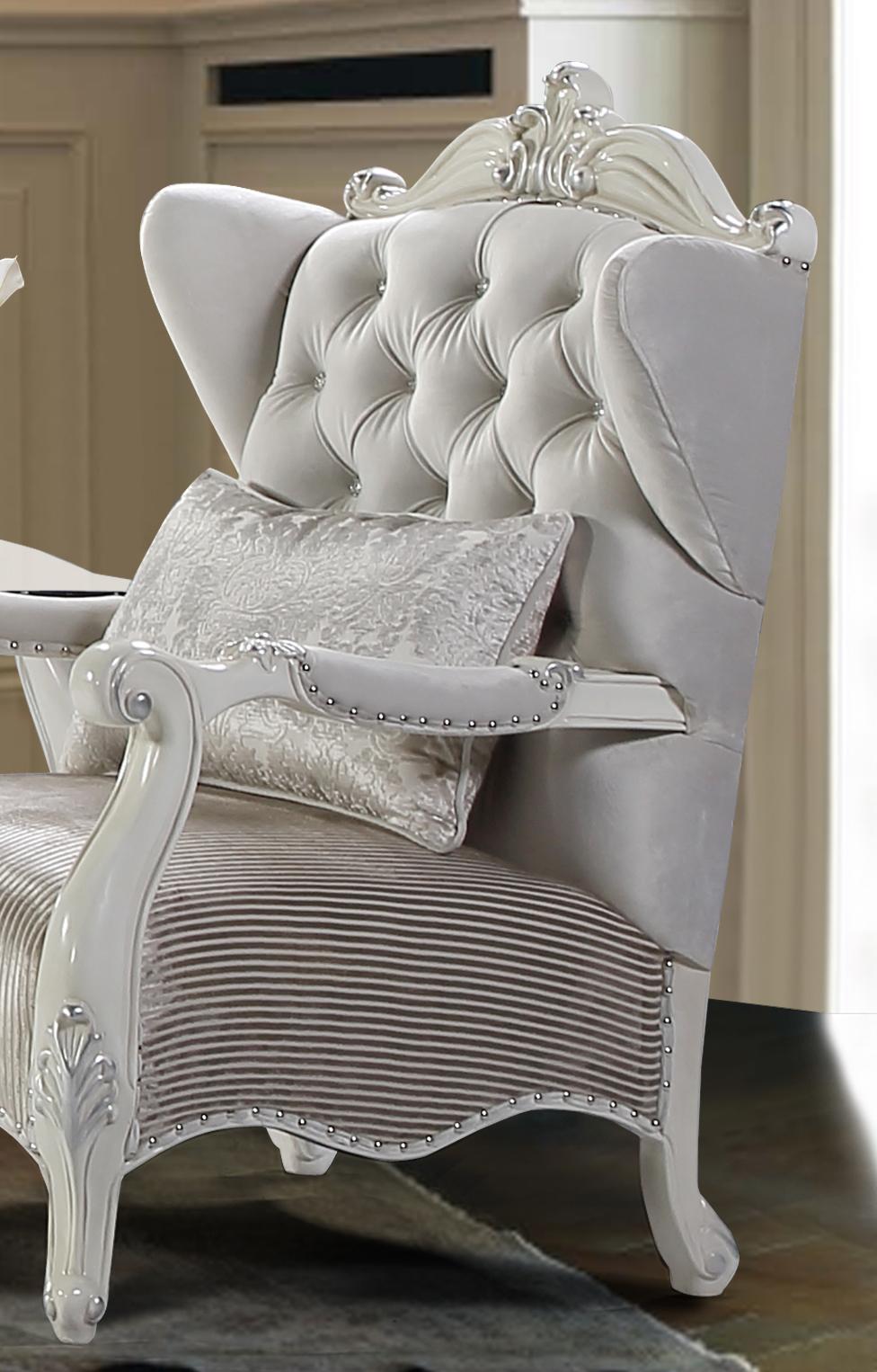 Juliana Traditional Style Chair in Pearl White finish Wood - ATL FURNITURE