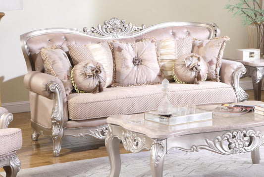 Daisy Traditional Style Sofa in Pearl finish Wood - ATL FURNITURE