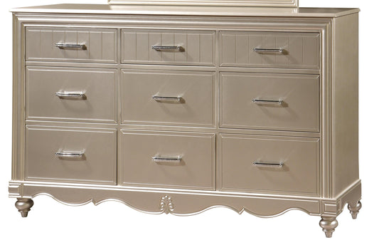 Faisal Transitional Style Dresser in Champagne finish Wood - ATL FURNITURE