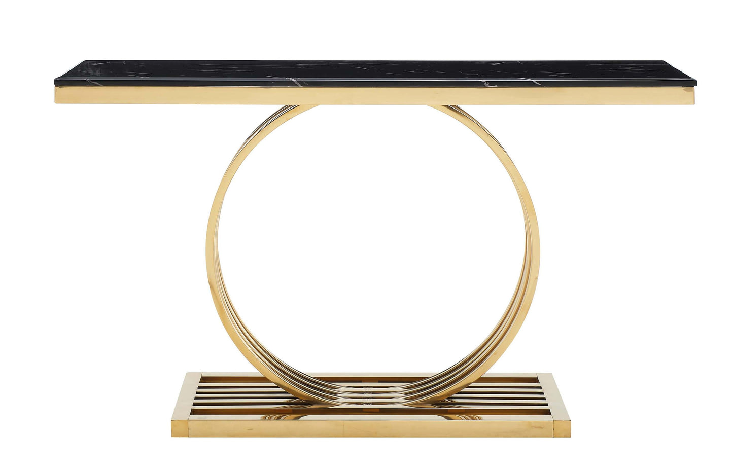 Arlene Modern Style Marble Console Table with Metal Base - ATL FURNITURE