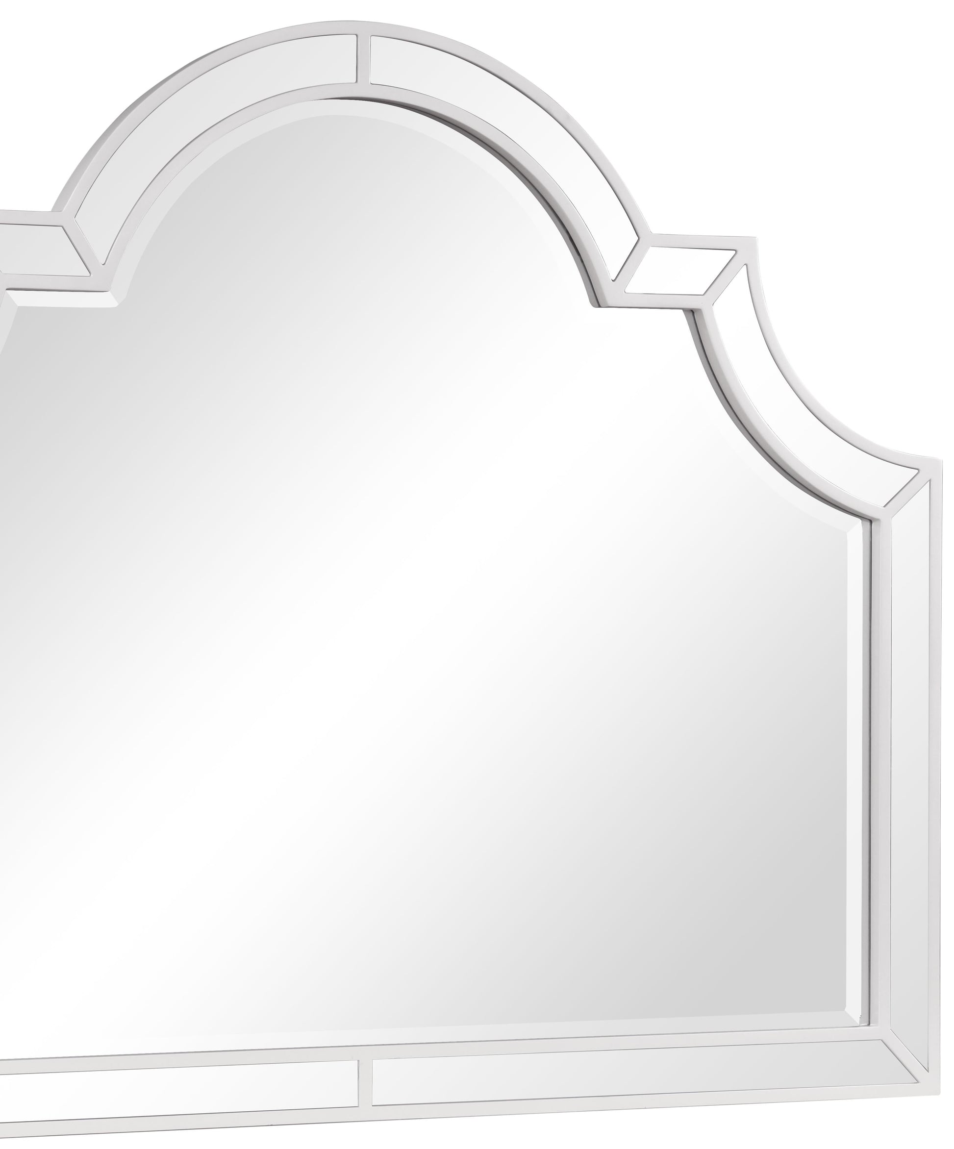 Grand Gloria Contemporary Style Mirror in White finish Wood - ATL FURNITURE