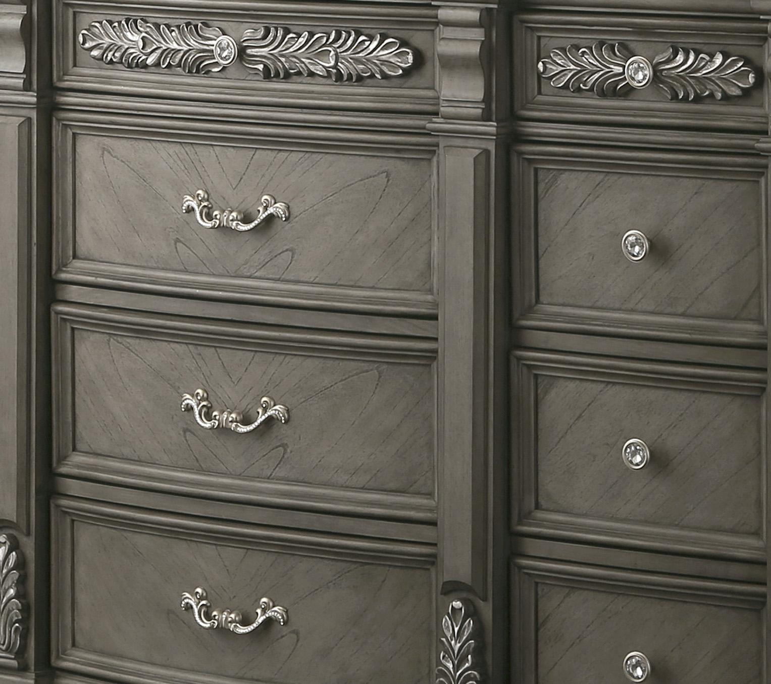 Silvy Transitional Style Dresser in Gray finish Wood - ATL FURNITURE