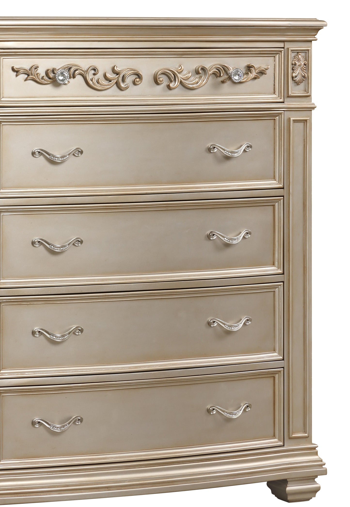 Valentina Traditional Style Chest in Gold finish Wood - ATL FURNITURE