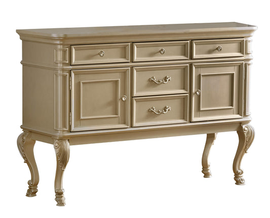 Miranda Transitional Style Dining Server in Gold finish Wood - ATL FURNITURE