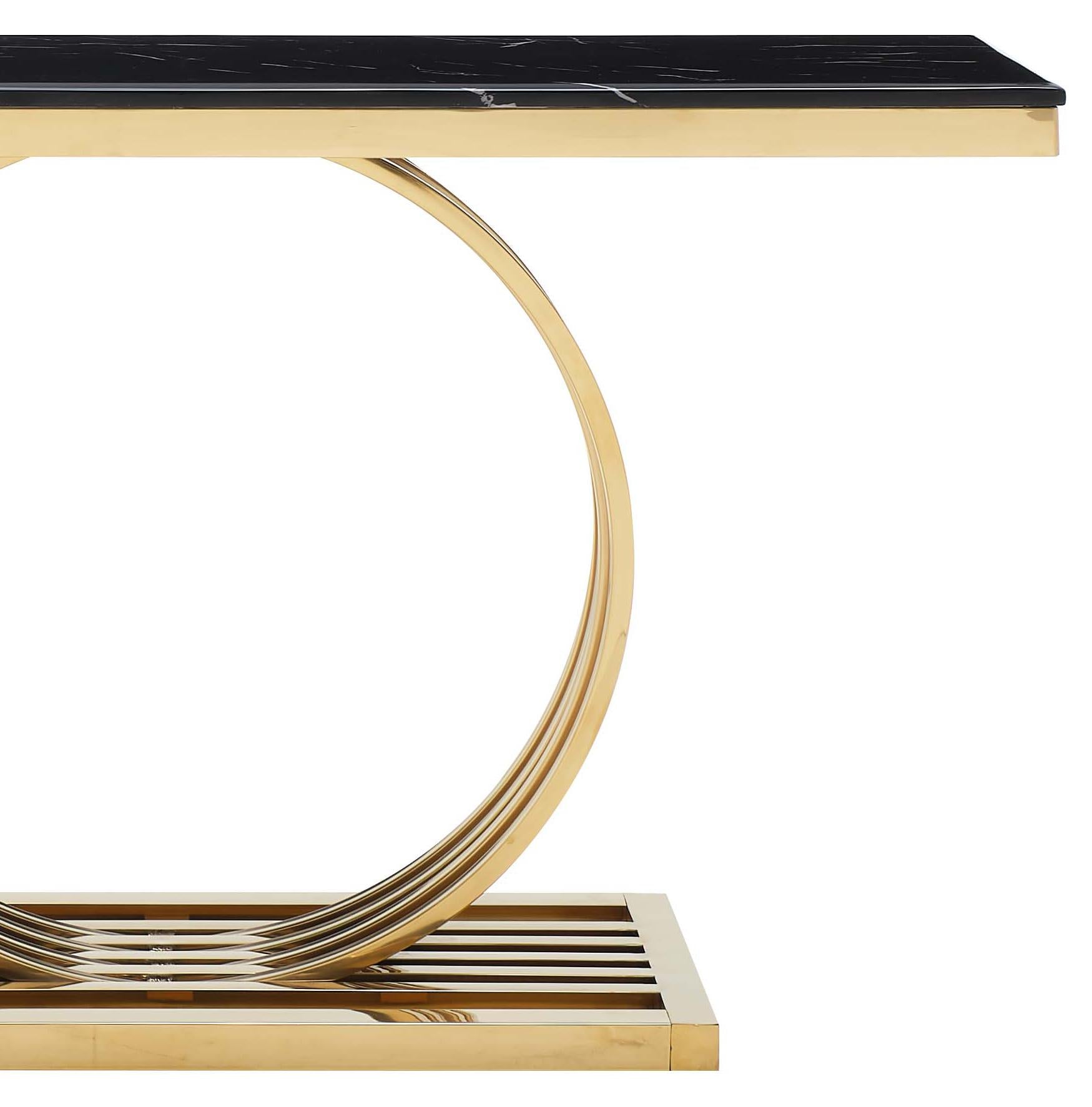 Arlene Modern Style Marble Console Table with Metal Base - ATL FURNITURE