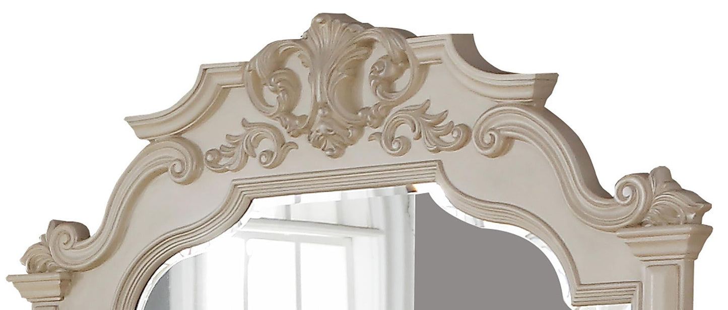 Victoria Traditional Style Mirror in Off-White finish Wood - ATL FURNITURE