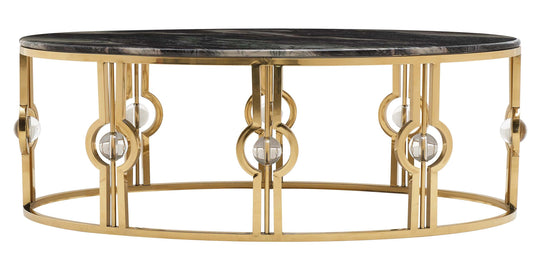 Anika Modern Style Marble Coffee Table with Metal Base - ATL FURNITURE