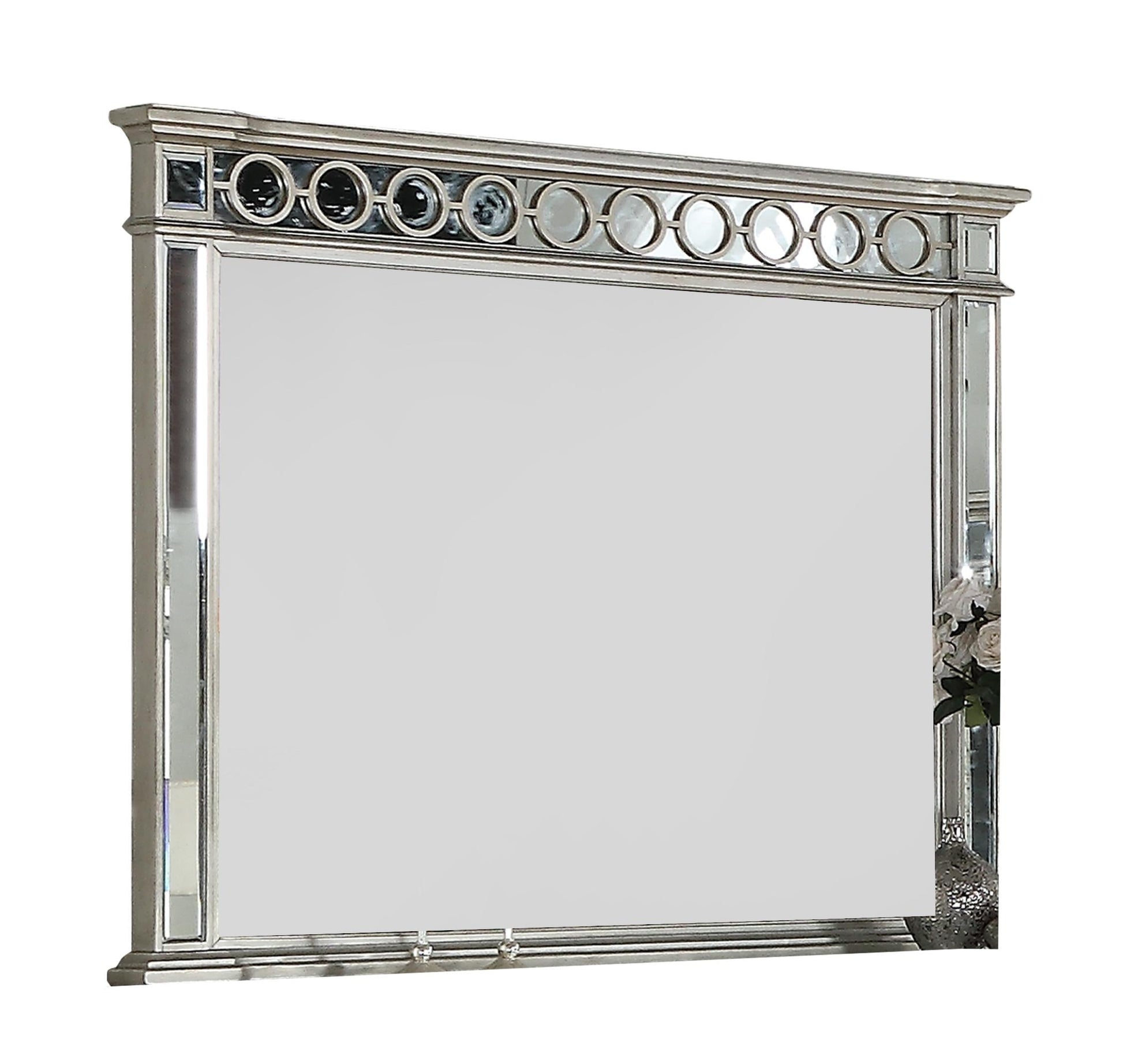 Brooklyn Contemporary Style Mirror in Silver finish Wood - ATL FURNITURE