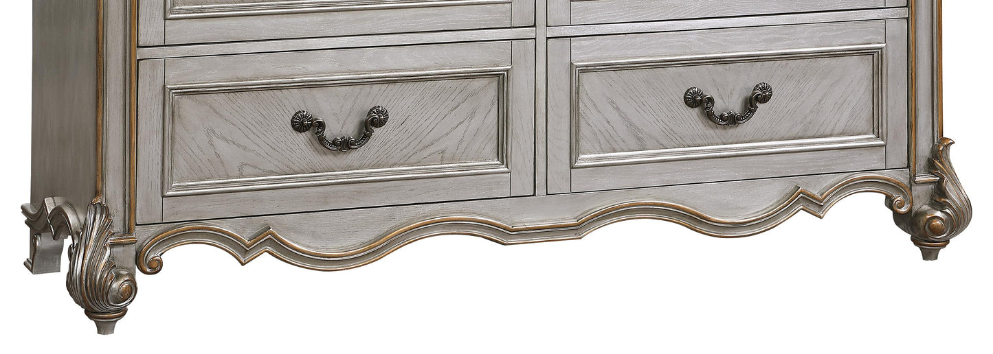 Melrose Transitional Style Dresser in Silver finish Wood - ATL FURNITURE