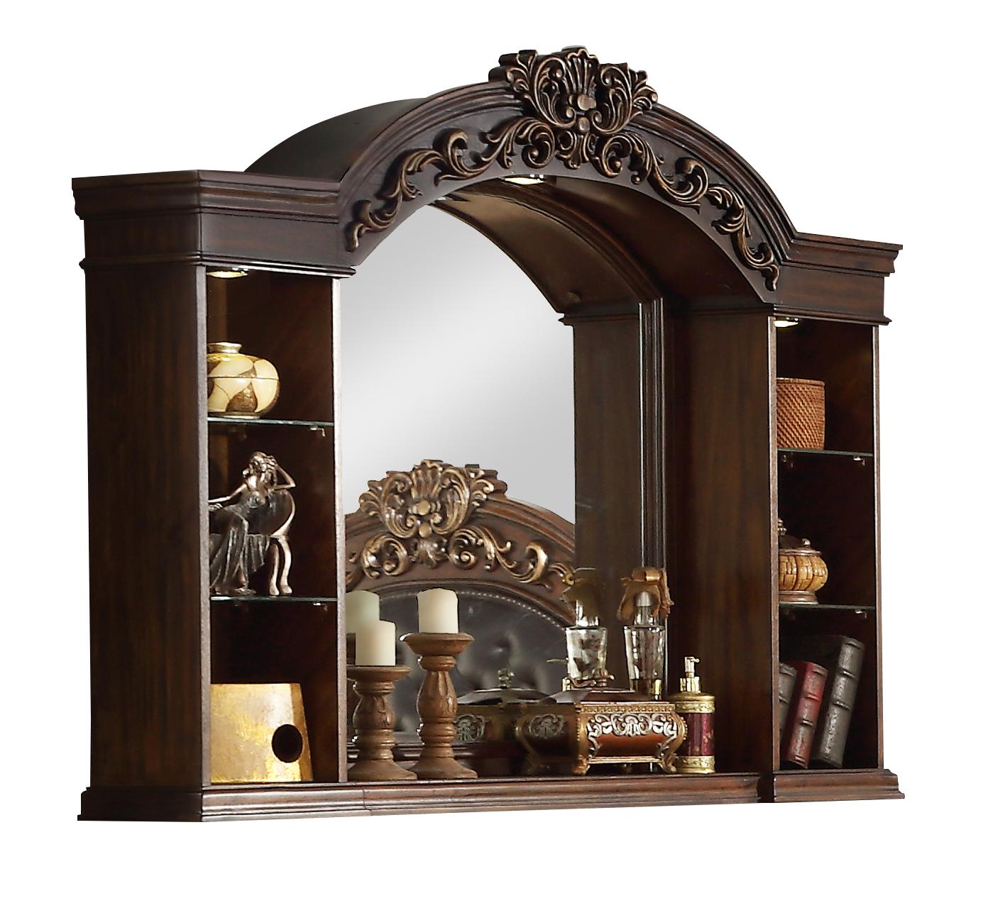 Aspen Traditional Style Mirror in Cherry finish Wood - ATL FURNITURE