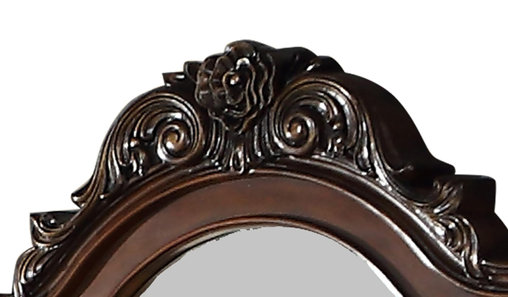 Santa Monica Traditional Style Mirror in Cherry finish Wood - ATL FURNITURE