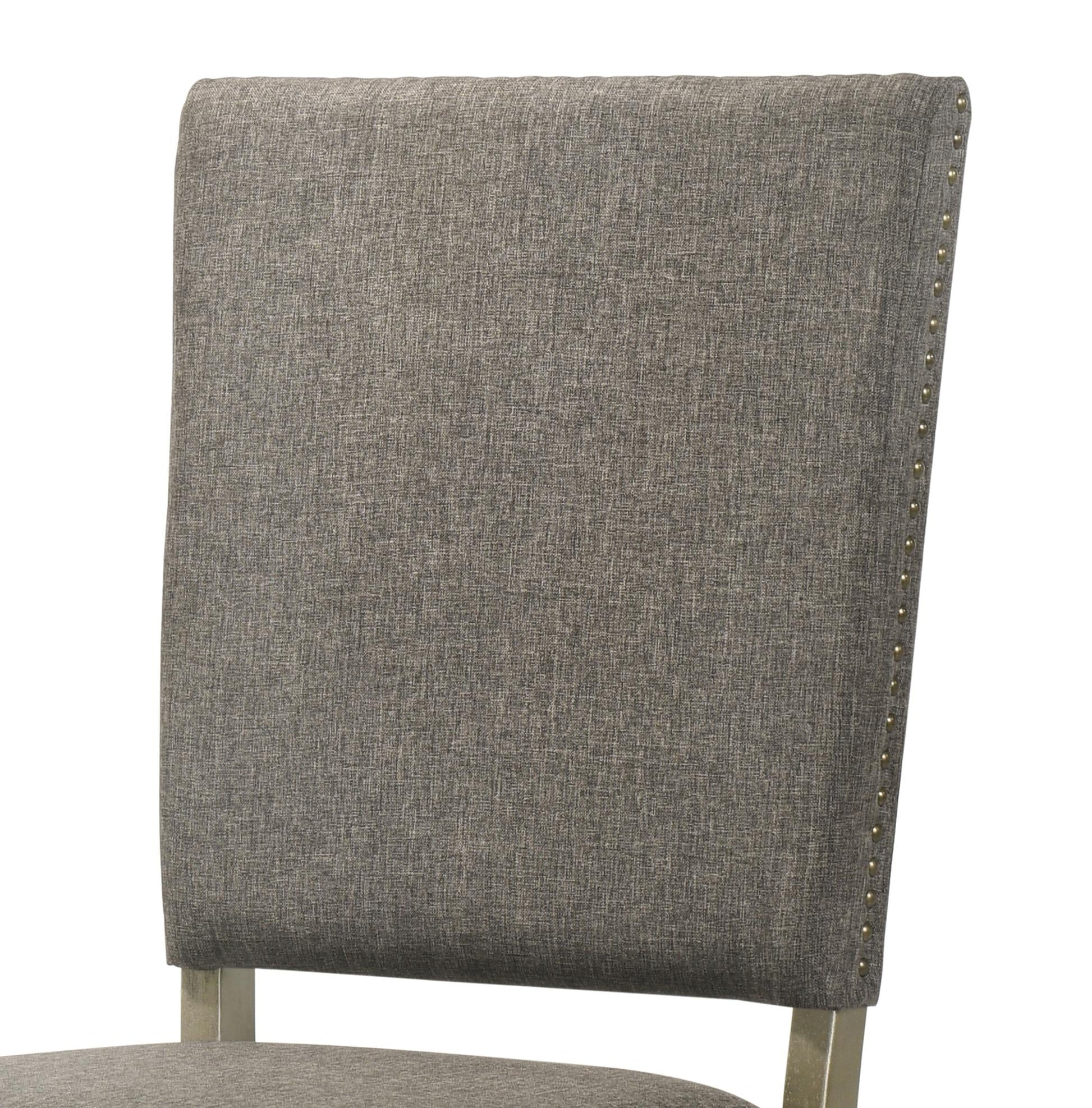 Eden Transitional Style Dining Chair in Dark Gray Fabric - ATL FURNITURE