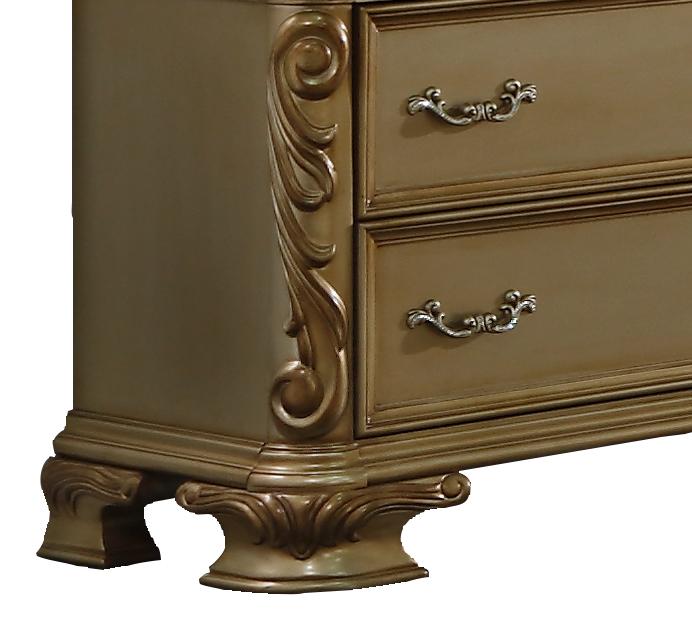 Miranda Transitional Style Dresser in Gold finish Wood - ATL FURNITURE