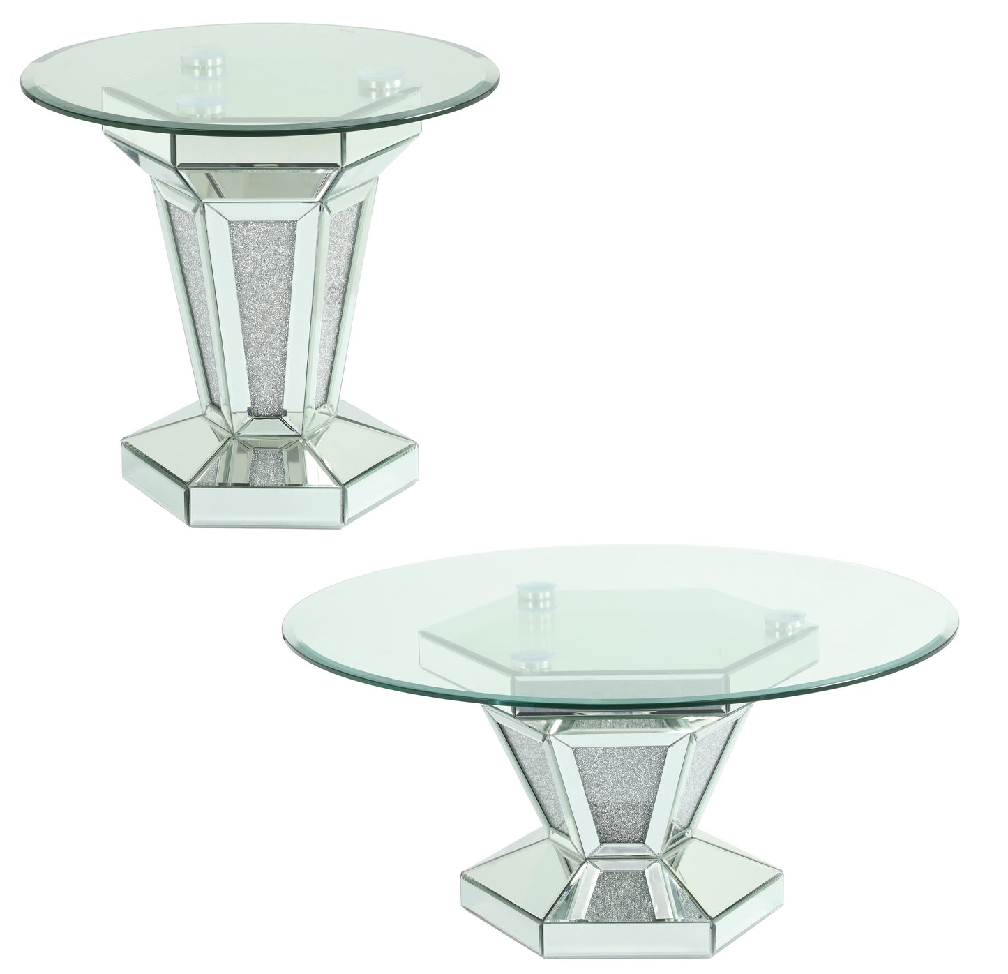 Diva Modern Style Glass Coffee Table with Silver fiinish - ATL FURNITURE