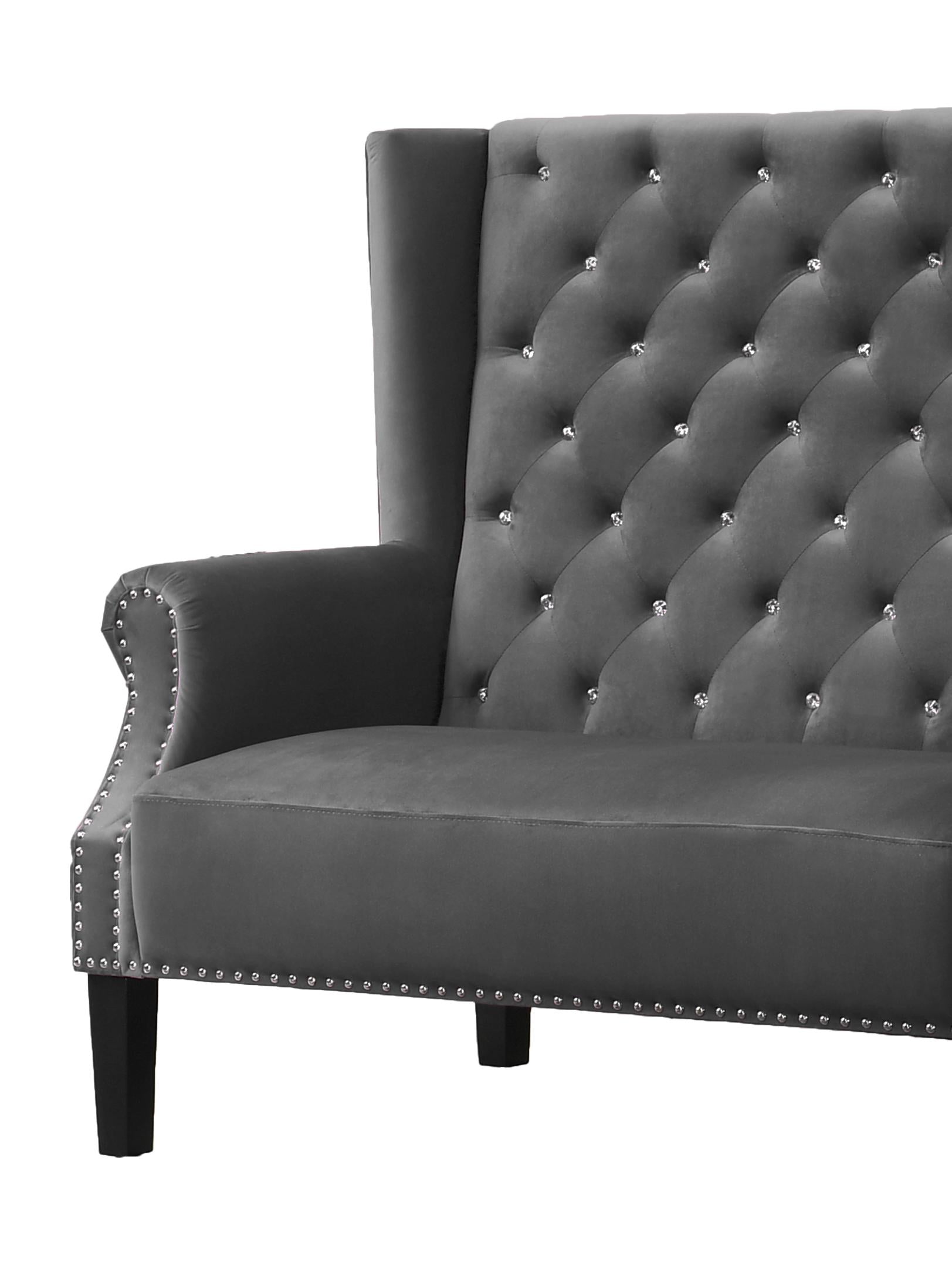 Lexi Transitional Style Silver Accent Chair - ATL FURNITURE