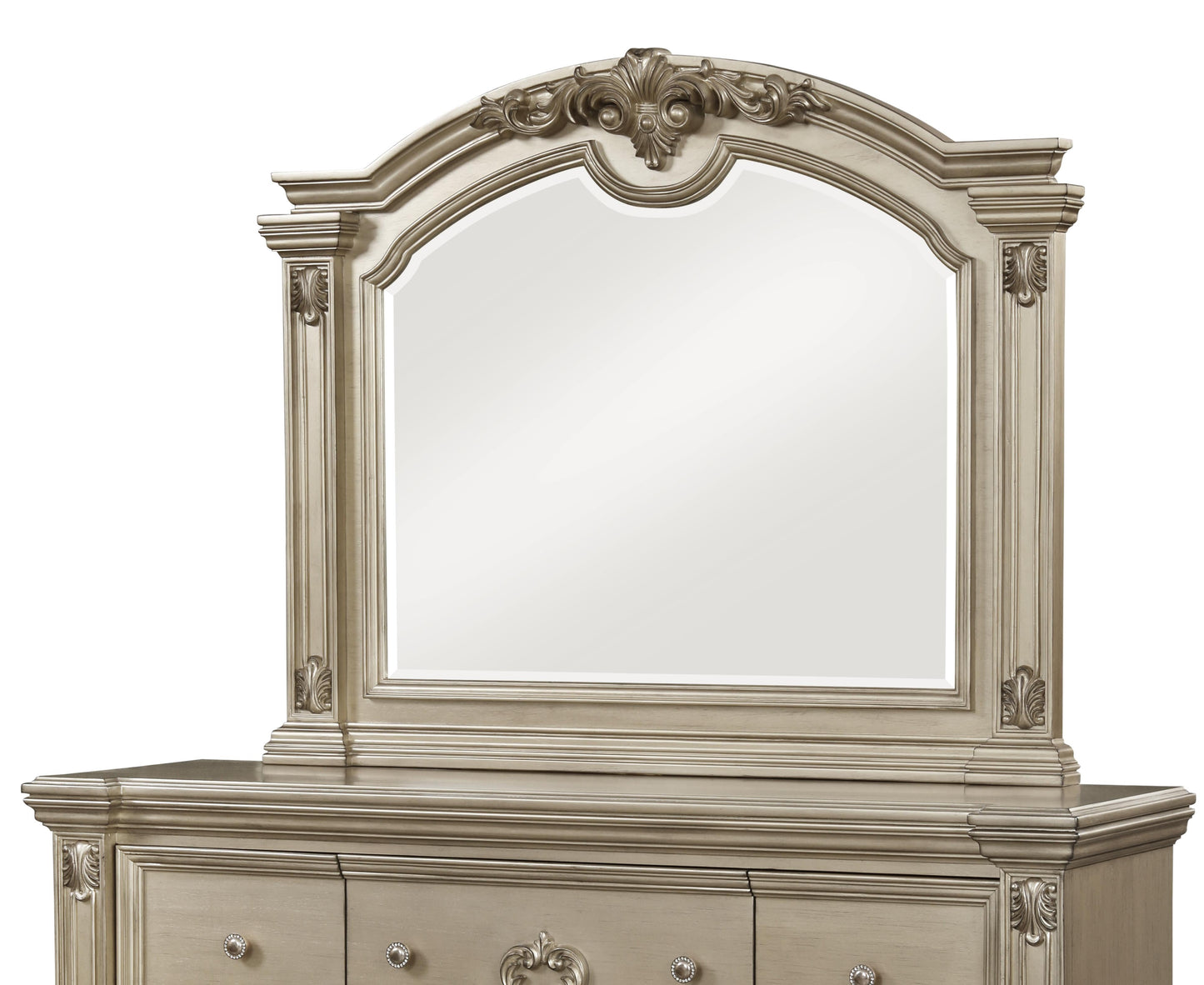 Alicia Transitional Style Mirror in Beige finish Wood - ATL FURNITURE