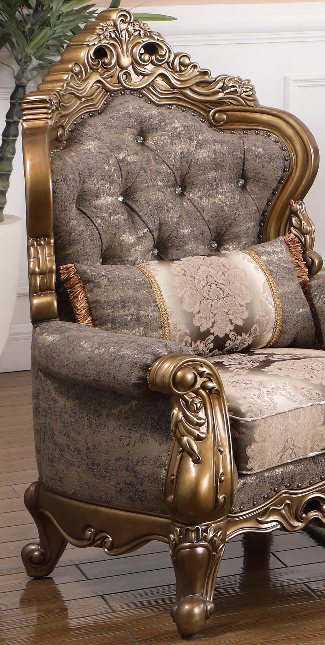 Amelia Traditional Style Chair in Bronze finish Wood - ATL FURNITURE