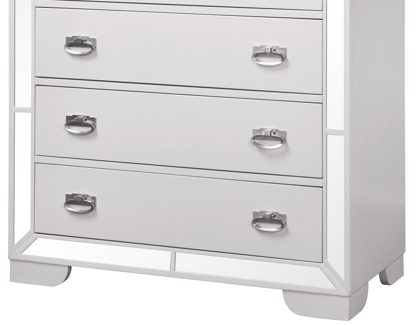 Grand Gloria Contemporary Style Chest in White finish Wood - ATL FURNITURE
