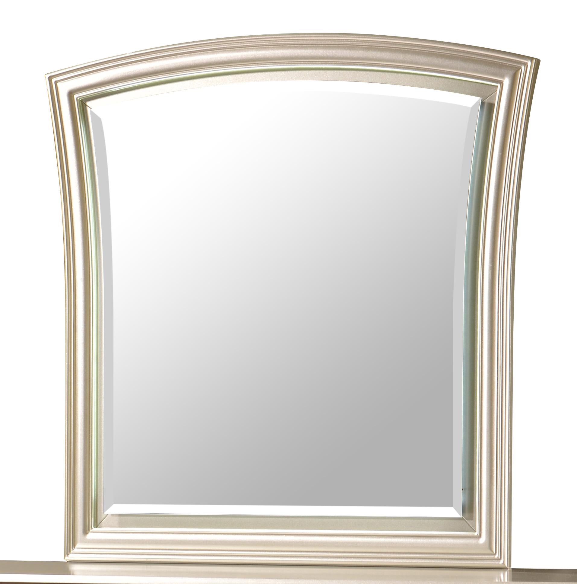 Faisal Transitional Style Mirror in Champagne finish Wood - ATL FURNITURE