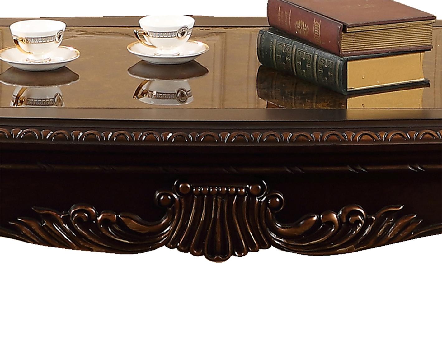 Alexa Traditional Style Coffee Table in Cherry finish Wood - ATL FURNITURE