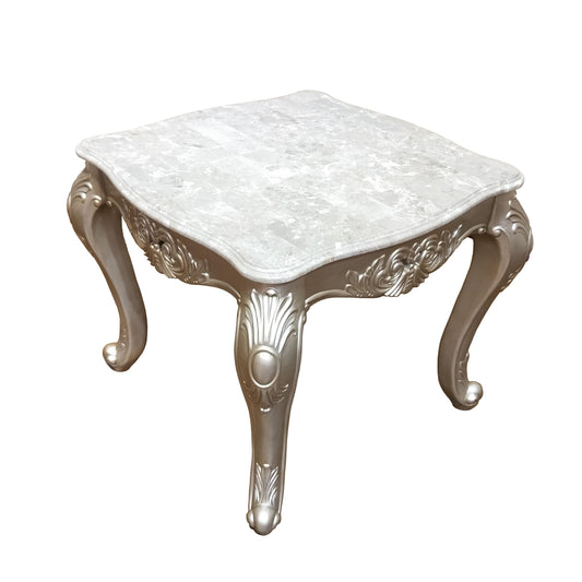 Emily Transitional Style End Table in Champagne finish Wood - ATL FURNITURE