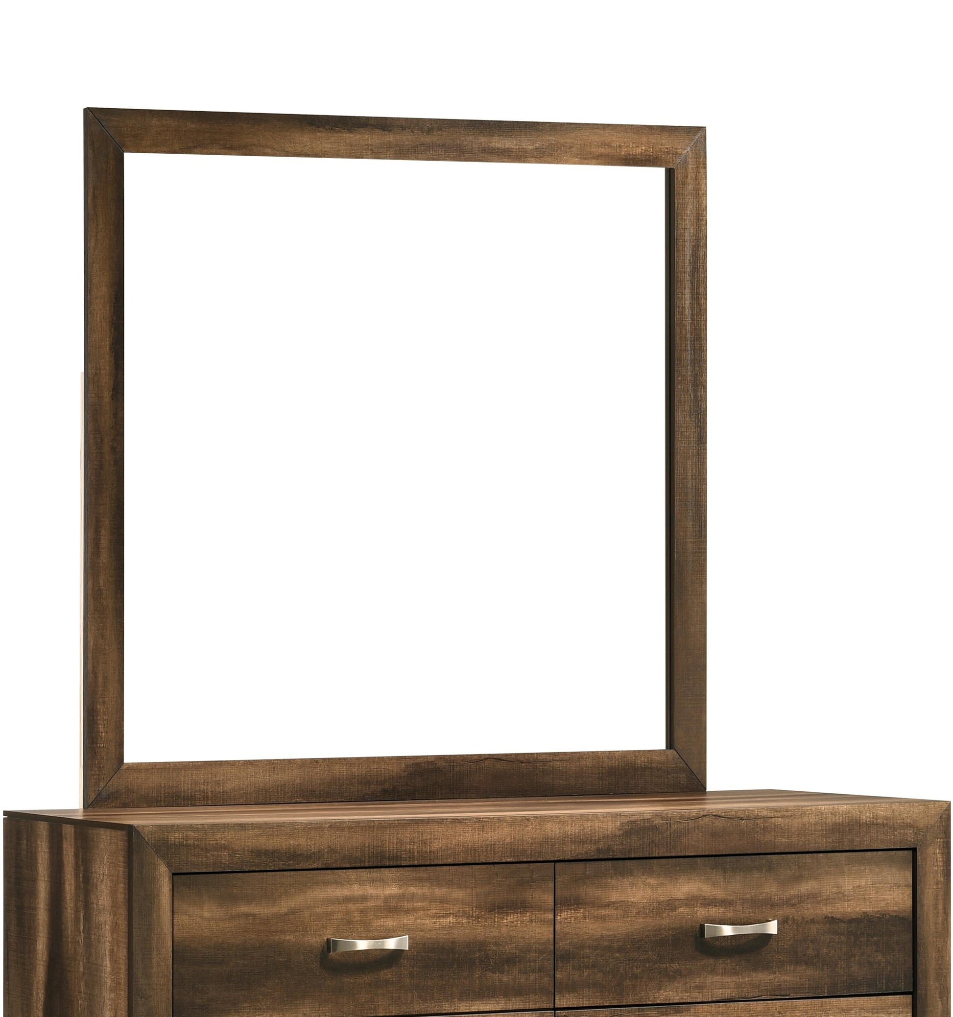 Yasmine Brown Modern Style Mirror in Espresso finish Wood - ATL FURNITURE