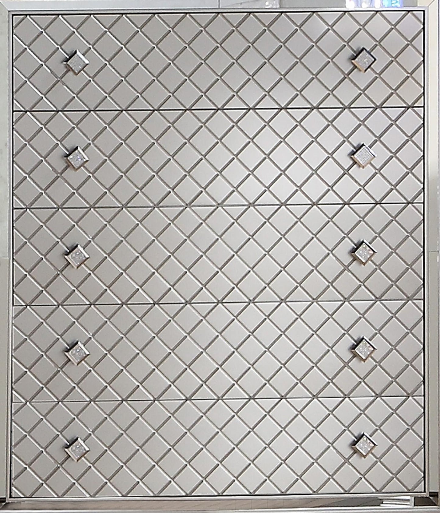 Shiney Contemporary Style Chest in Silver finish Wood - ATL FURNITURE