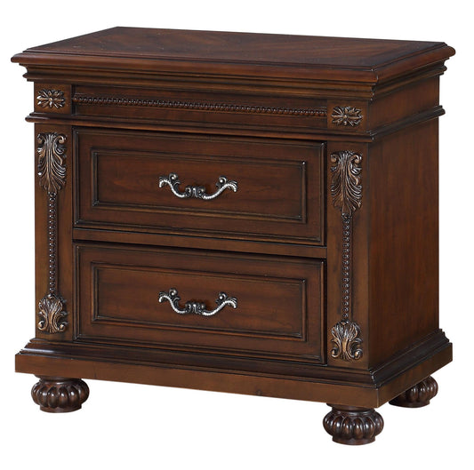 Destiny Traditional Style Nightstand in Cherry finish Wood - ATL FURNITURE