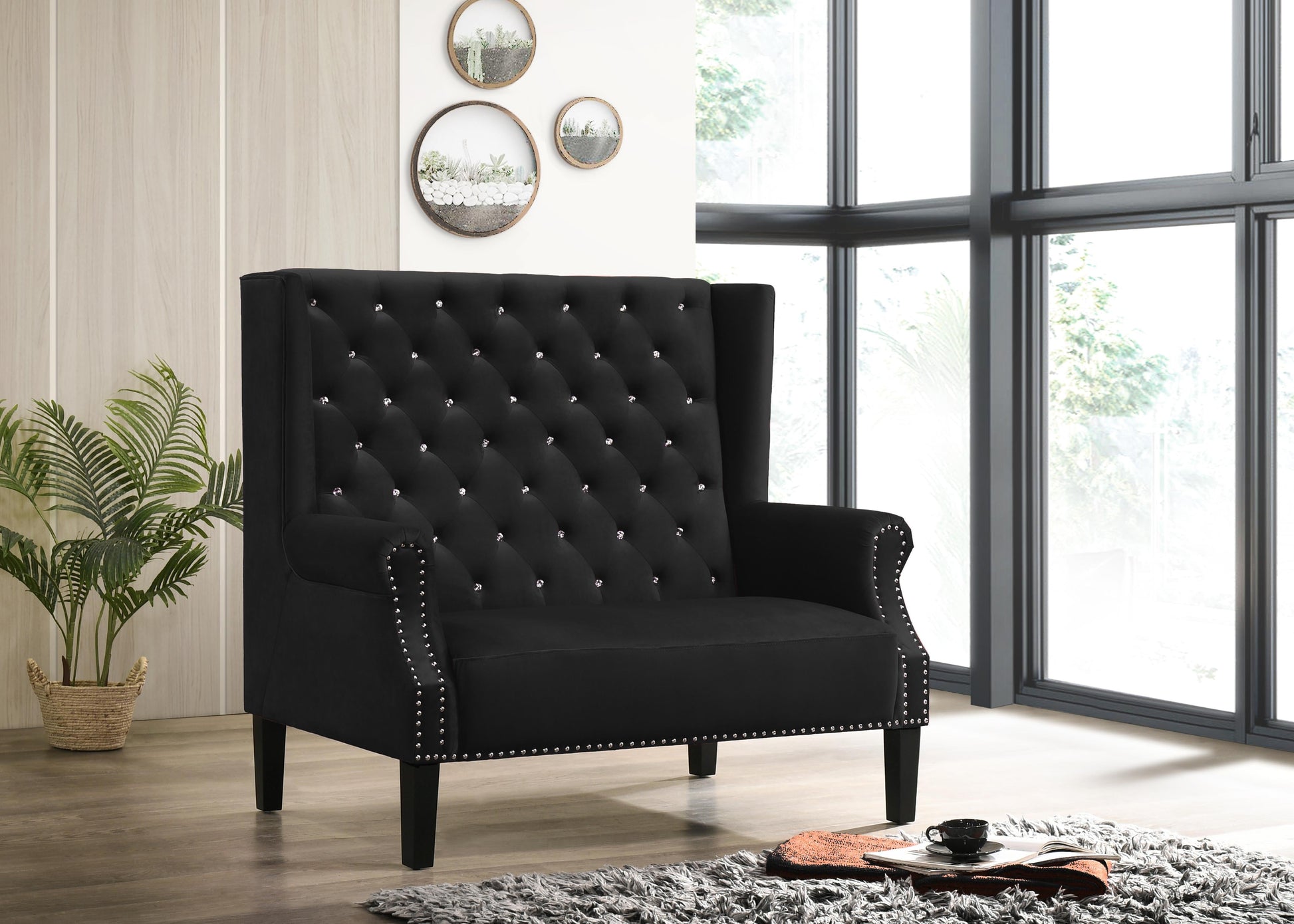 Lexi Transitional Style Black Accent Chair - ATL FURNITURE