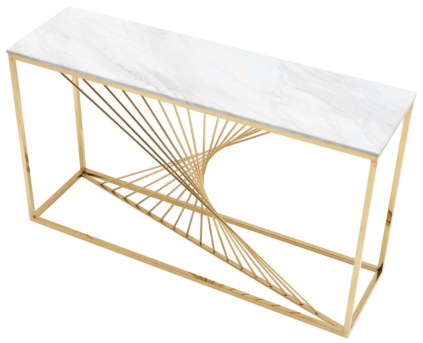 Layla Modern Style Marble Console Table with Metal Base - ATL FURNITURE