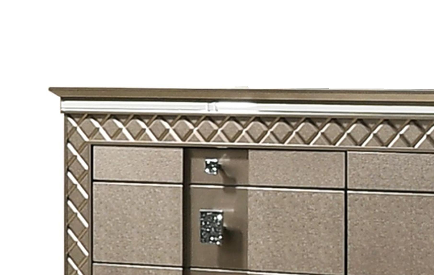 Coral Contemporary Style Dresser in Bronze finish Wood - ATL FURNITURE