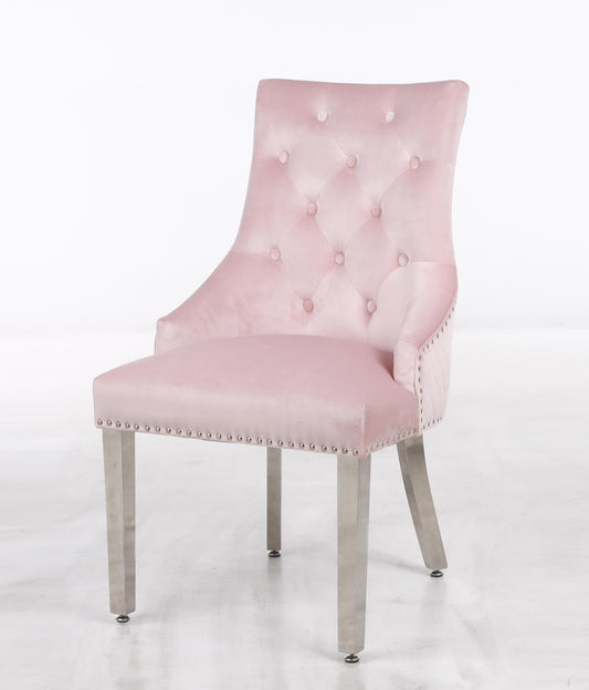 Leo Transitional Style Pink Accent Chair - ATL FURNITURE