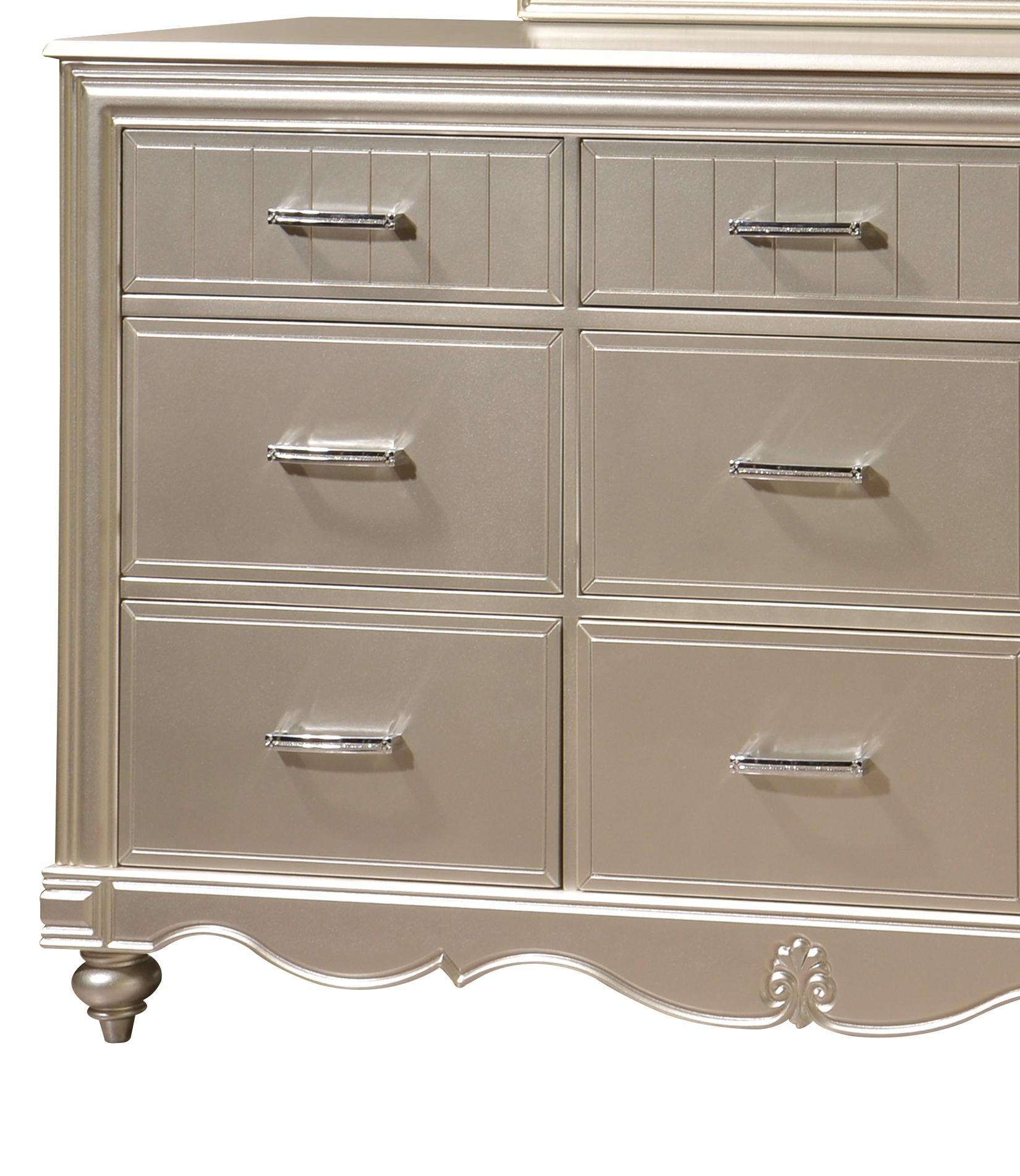 Faisal Transitional Style Dresser in Champagne finish Wood - ATL FURNITURE