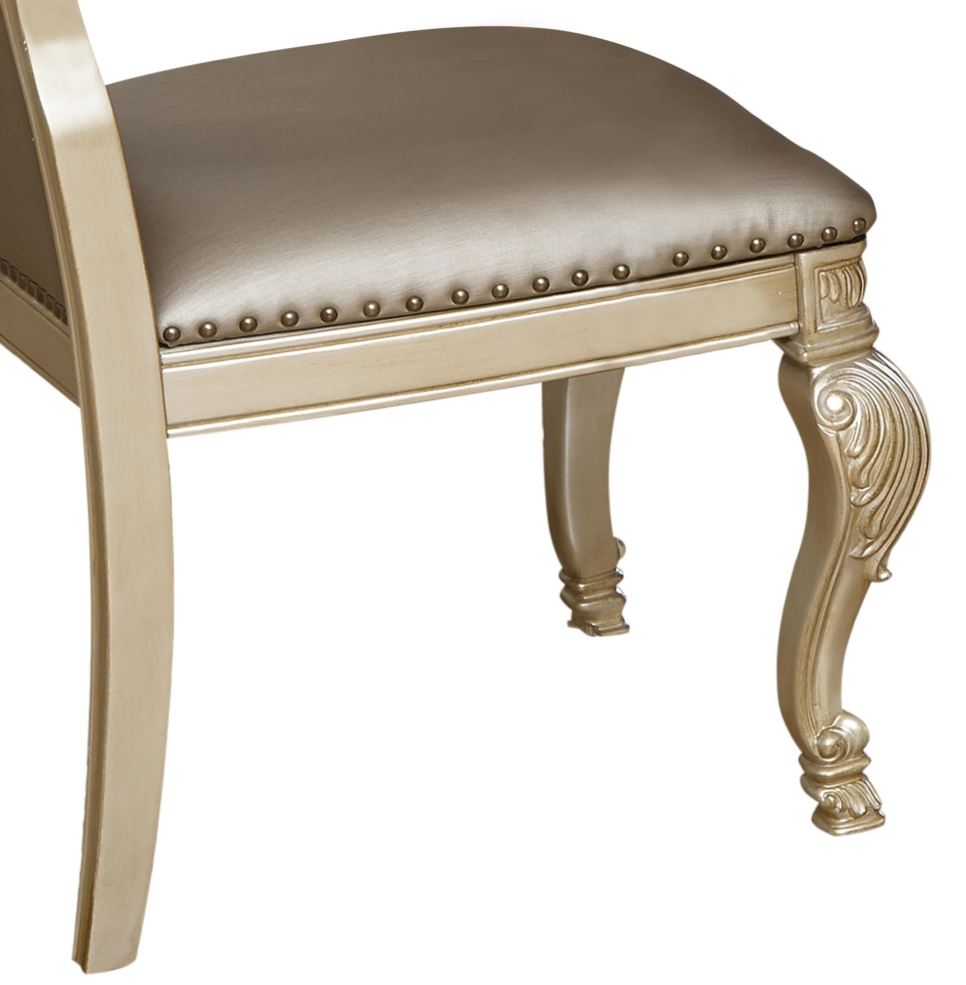 Miranda Transitional Style Dining Side Chair in Gold finish Wood - ATL FURNITURE