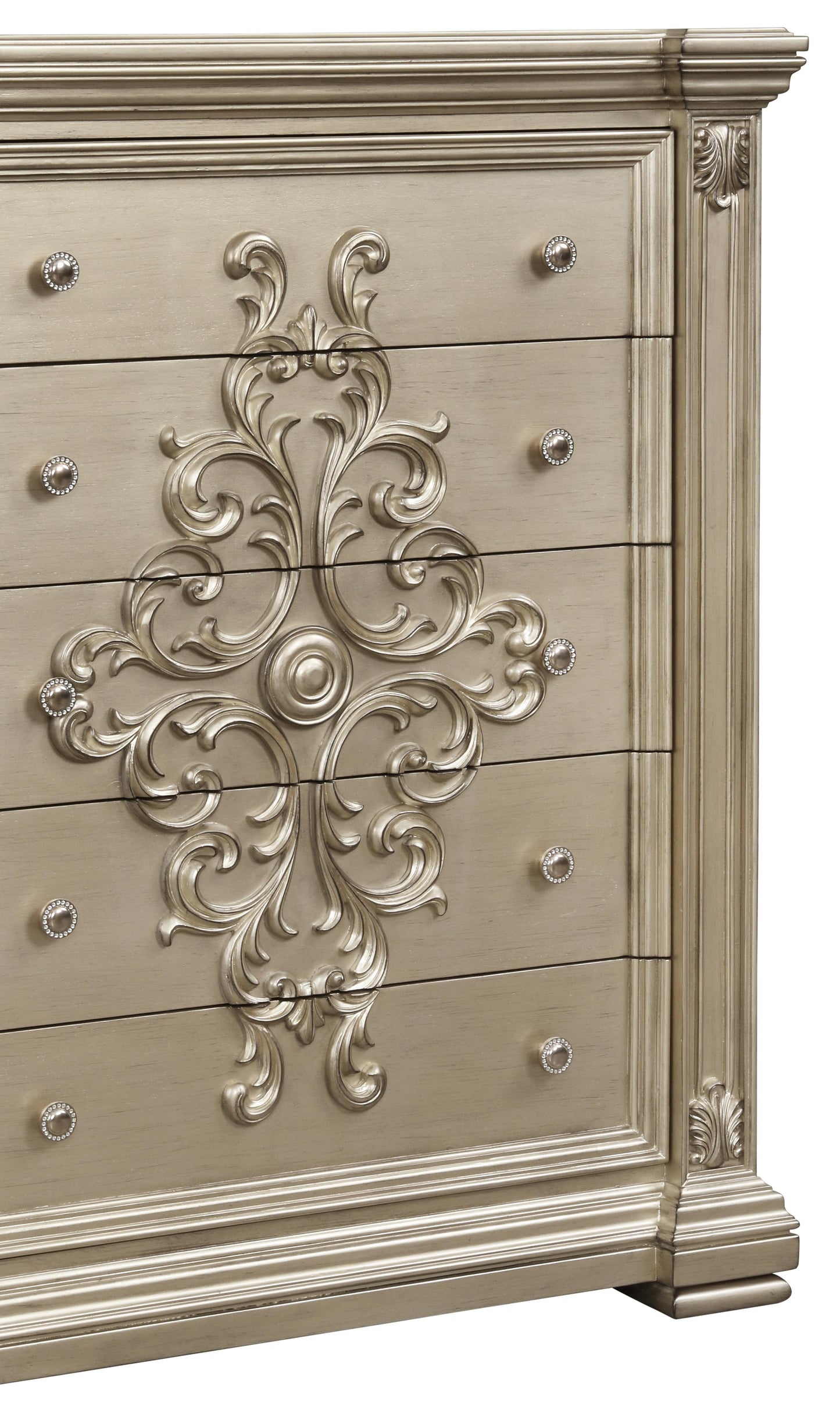Alicia Transitional Style Chest in Beige finish Wood - ATL FURNITURE