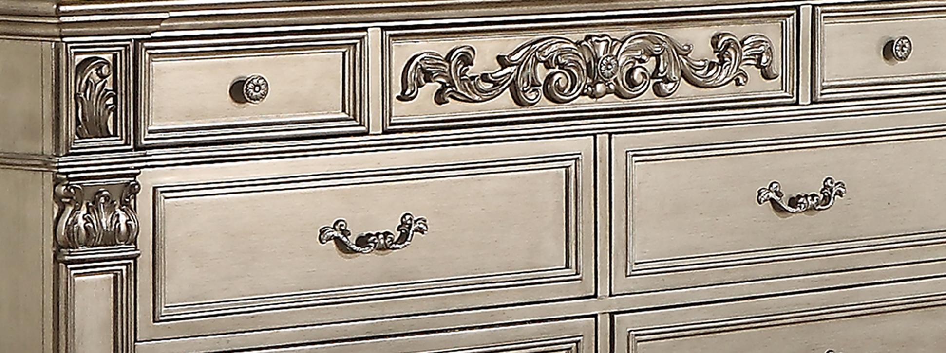 Platinum Traditional Style Dresser in Gold finish Wood - ATL FURNITURE