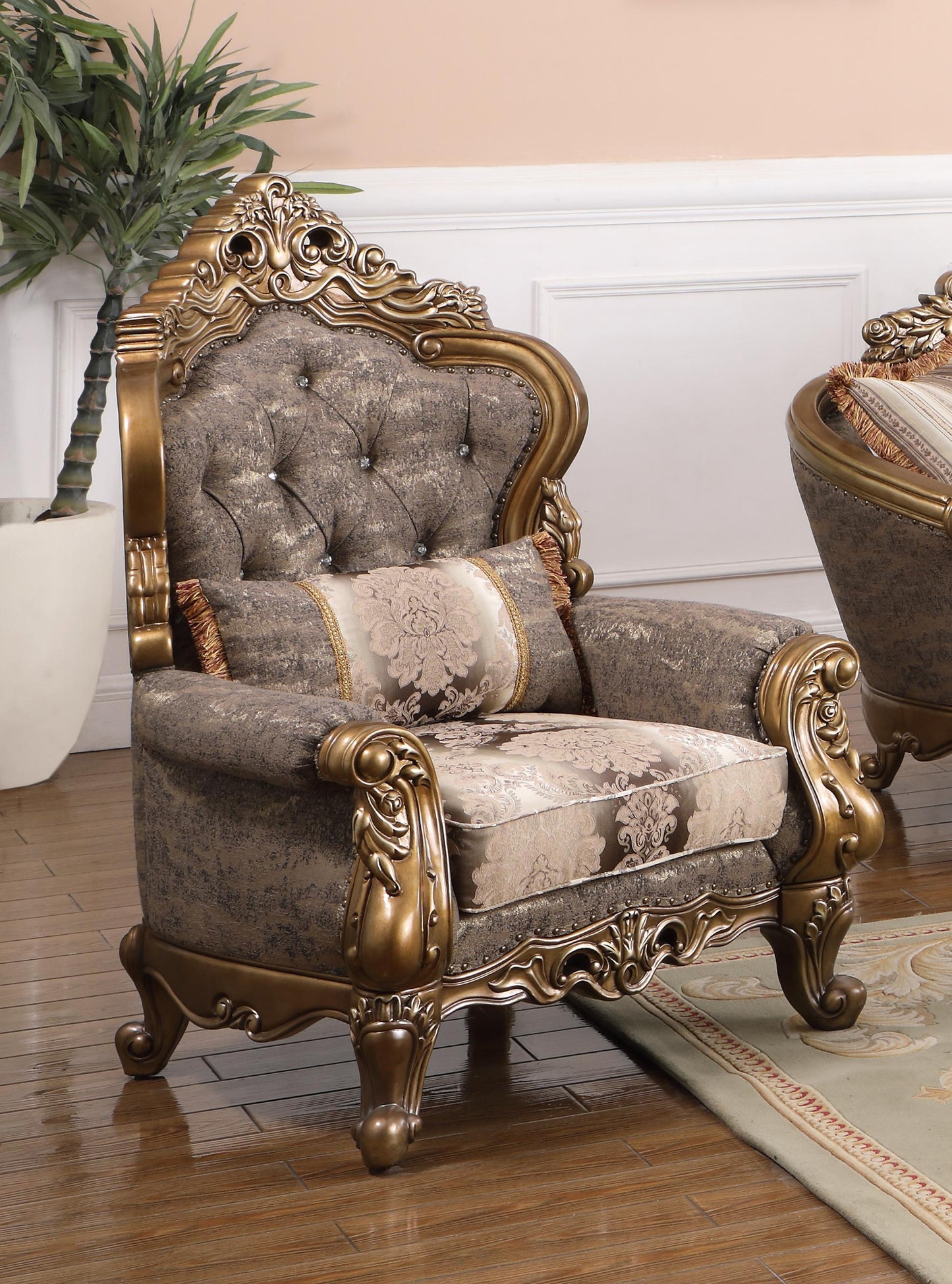 Amelia Traditional Style Chair in Bronze finish Wood - ATL FURNITURE